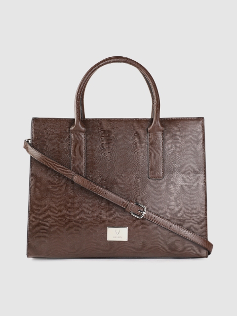 

Allen Solly Coffee Brown Reptile Textured Handheld Bag