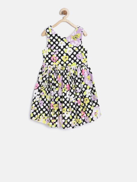 

Nauti Nati Girls Black Polka Dots Print Fit & Flare Dress