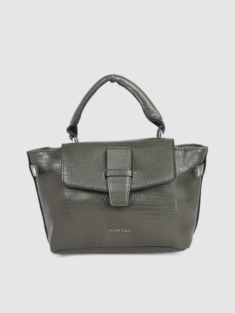 

Allen Solly Olive Green Animal Textured PU Structured Satchel