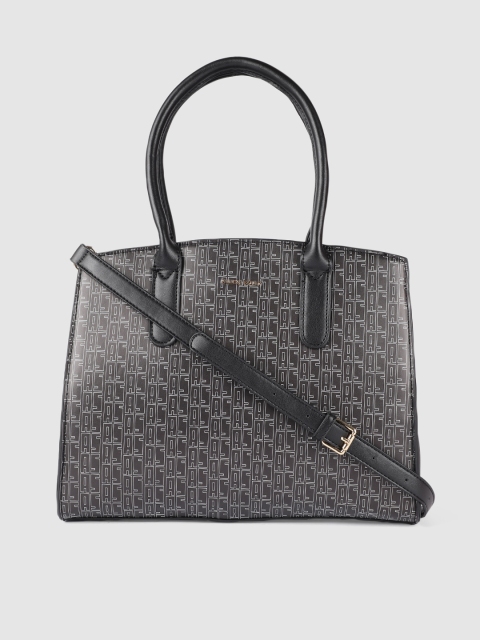 

Allen Solly Black Textured PU Structured Handheld Bag