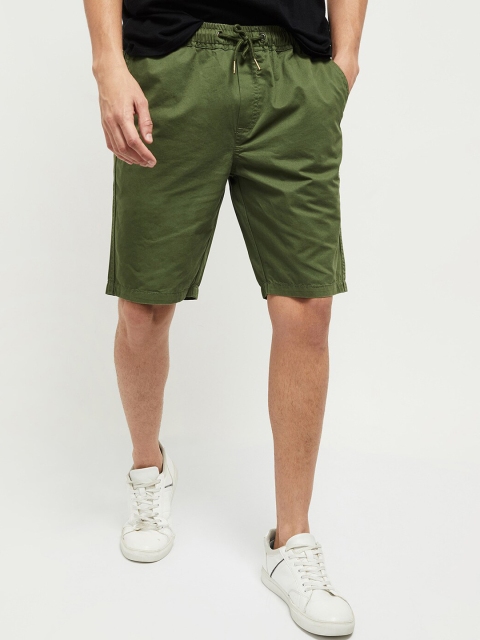 

max Men Green Pure Cotton Shorts