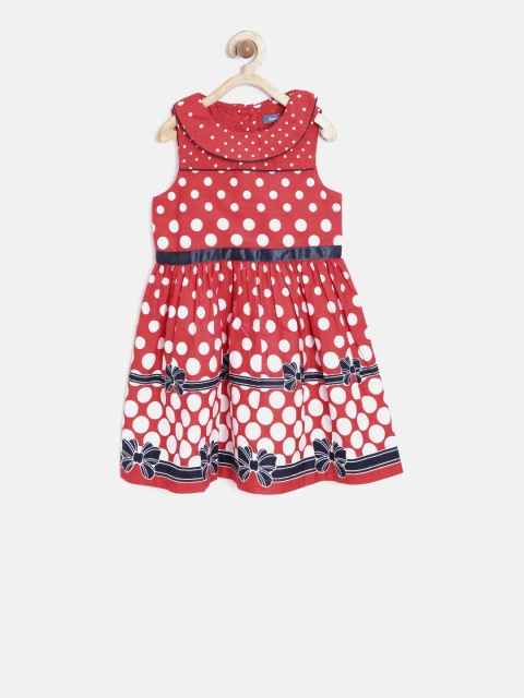 

Nauti Nati Girls Red Polka Dots Fit & Flare Dress