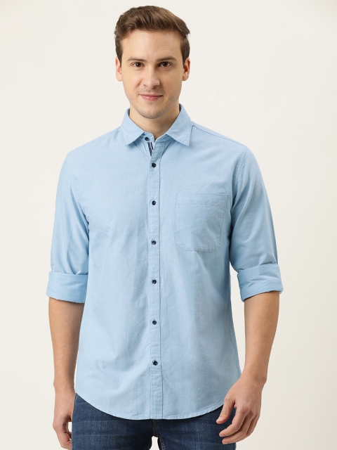 

IVOC Men Blue Opaque Casual Shirt
