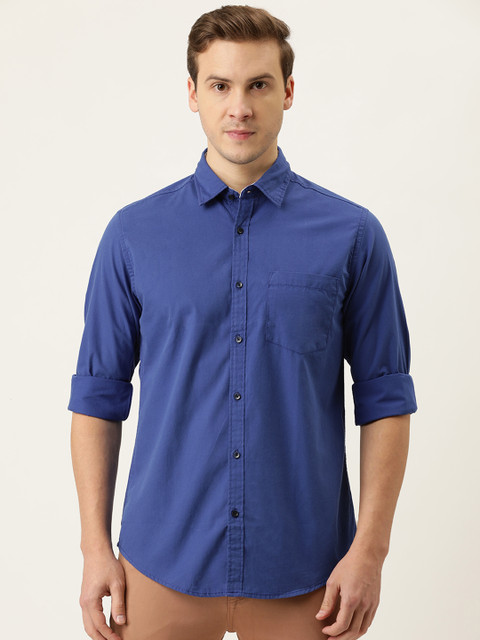 

IVOC Men Blue Opaque Casual Shirt
