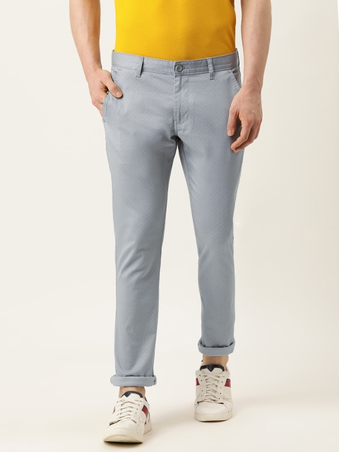 

IVOC Men Grey Printed Slim Fit Trousers