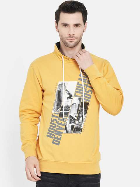 

Duke Men Yellow Graphic Printed Sweatshirt