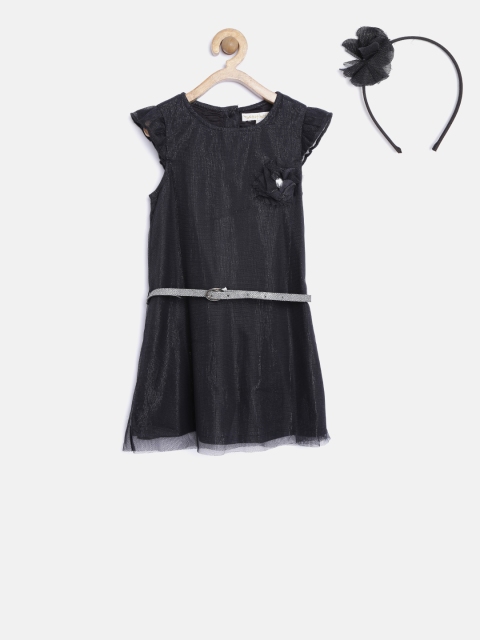 

Nauti Nati Girls Black A-line Dress