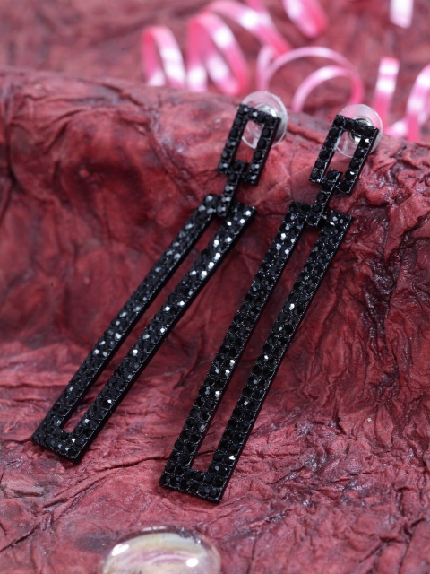 

DIVA WALK Black Contemporary Drop Earrings