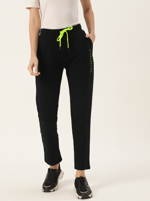 

Madame Women Black Solid Track Pants