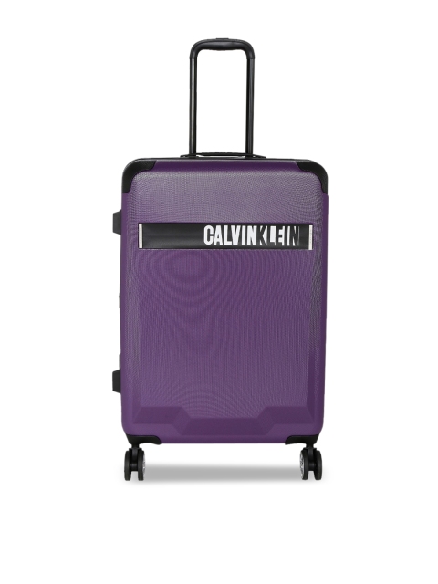 

Calvin Klein Purple Textured Hard-Sided Large Trolley Suitcase