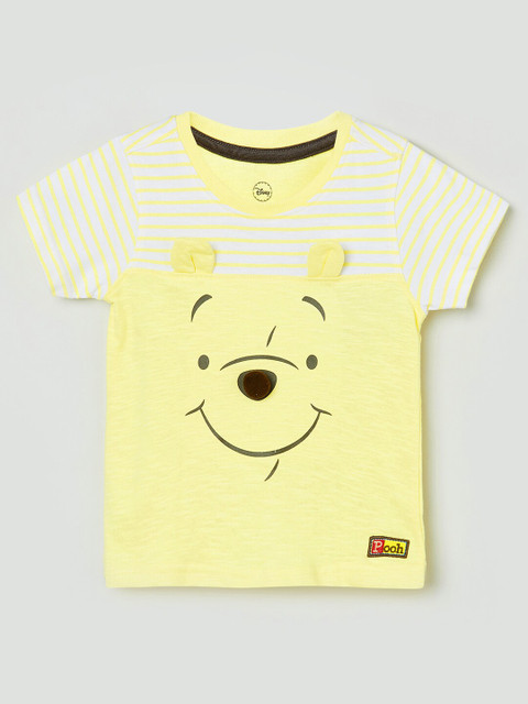 

max Boys Yellow Printed Extended Sleeves T-shirt
