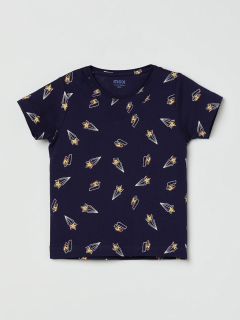 

max Boys Multicoloured Printed V-Neck T-shirt, Multi