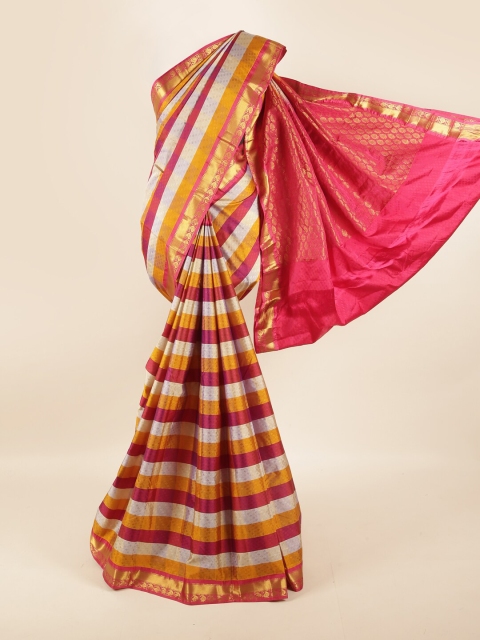 

Pothys Grey & Yellow Woven Design Zari Pure Silk Saree