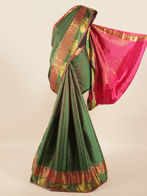 

Pothys Green & Pink Woven Design Zari Pure Silk Saree