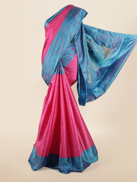 

Pothys Pink & Blue Woven Design Zari Pure Silk Saree