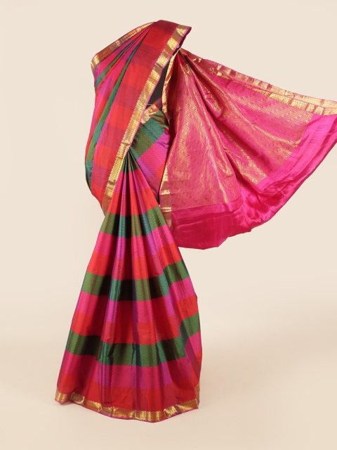 

Pothys Red & Pink Woven Design Zari Pure Silk Saree