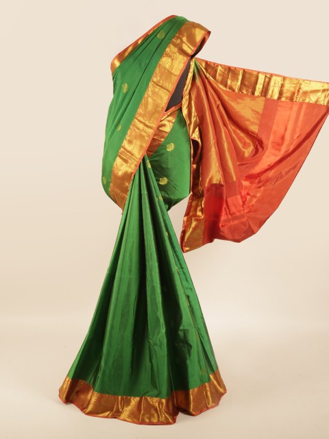 

Pothys Green & Rust Woven Design Zari Pure Silk Saree