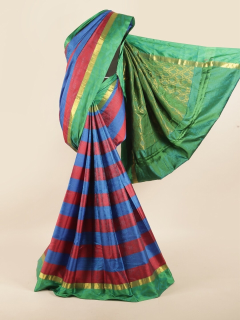 

Pothys Blue & Maroon Woven Design Zari Pure Silk Saree