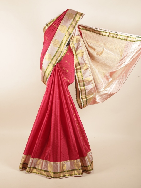

Pothys Pink & Cream-Coloured Woven Design Zari Pure Silk Saree