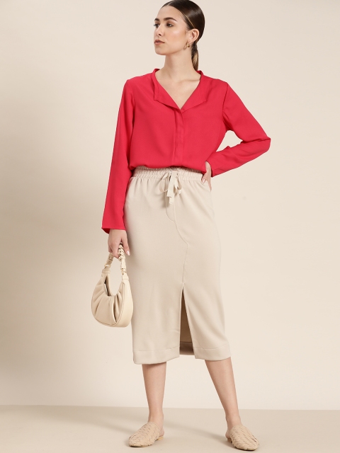 

her by invictus Magenta Solid Shirt Style Top