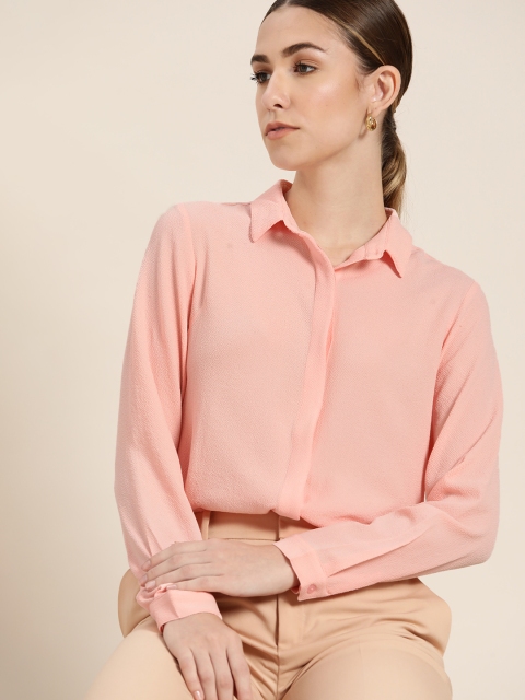 

her by invictus Women Pink Solid Casual Shirt