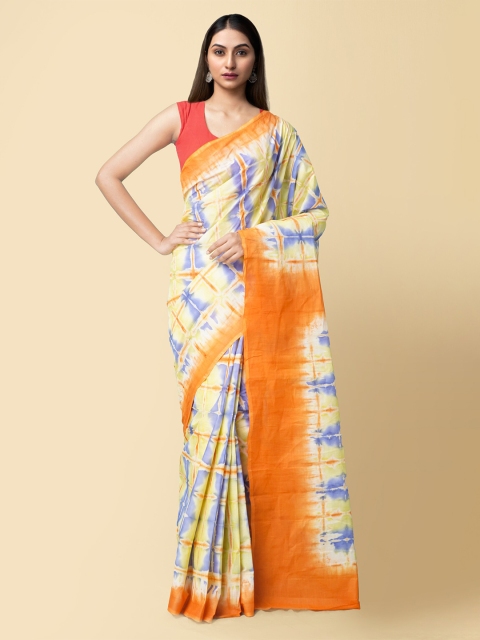 

Unnati Silks Women Multicolour Pure Shibori Cotton Sustainable Saree, Yellow