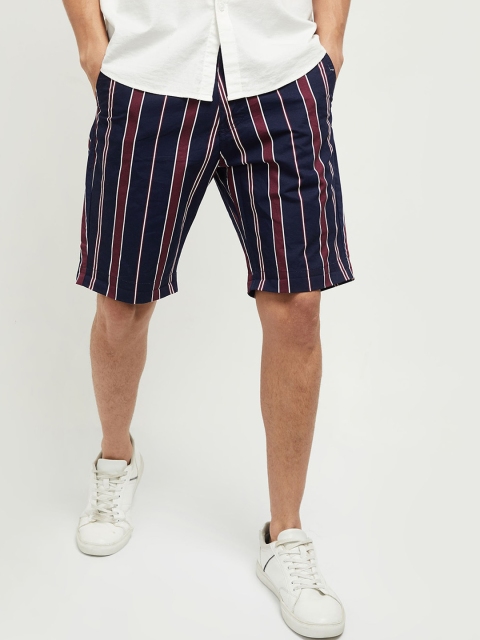 

max Men Red Striped Regular Shorts
