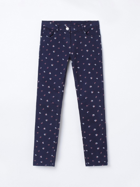 

max Girls Blue Printed Trousers