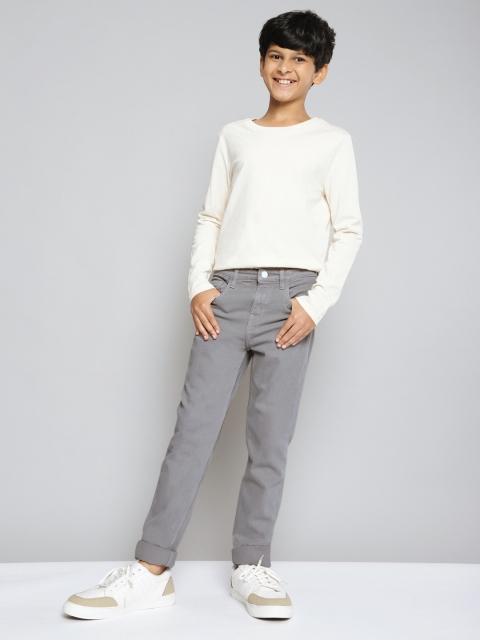 

M&H Juniors Boys Grey Regular Fit Clean Look Stretchable Jeans
