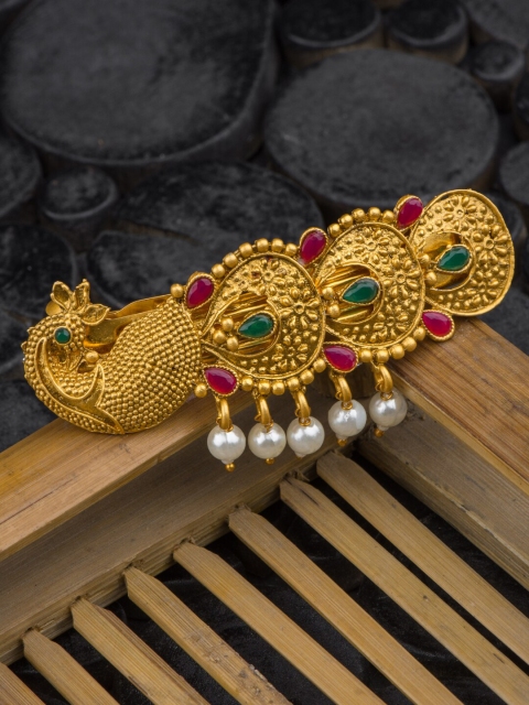 

Alankruthi Women Gold Plated Peacock design Hair Clip