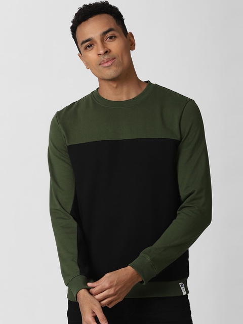 

Peter England Casuals Men Black Colourblocked Sweatshirt