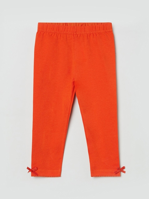

max Girls Orange Solid Leggings