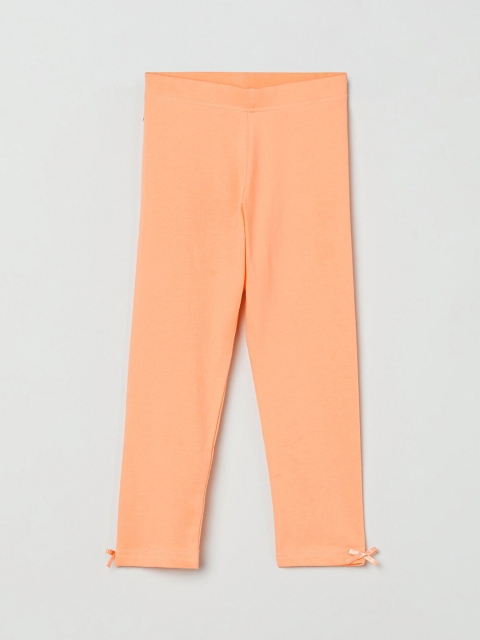 

max Girls Orange Solid Leggings