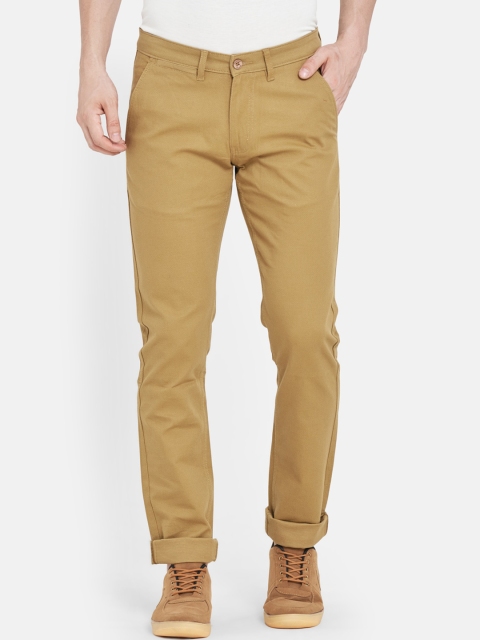 

Duke Men Khaki Solid Slim Fit Chinos Trousers