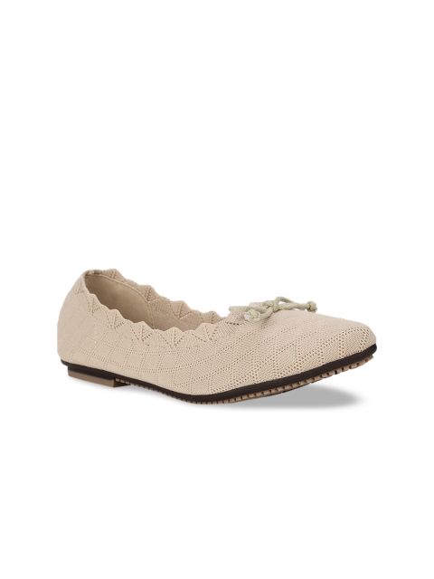 

Bruno Manetti Women Beige Ballerinas with Bows Flats