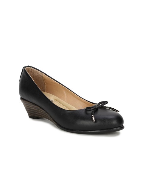 

Bruno Manetti Women Black Ballerinas Flats with Bow Detail
