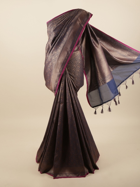

Pothys Navy Blue & Pink Ethnic Motifs Zari Art Silk Banarasi Saree