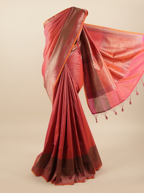 

Pothys Magenta & Gold-Coloured Woven Design Zari Art Silk Banarasi Saree