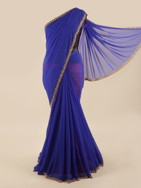

Pothys Blue & Gold-Coloured Embellished Border Saree