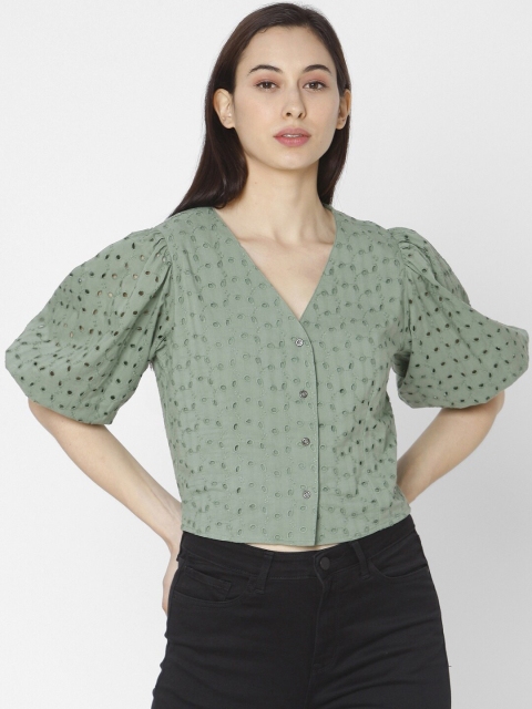 

SPYKAR Women Green Regular Crop Top
