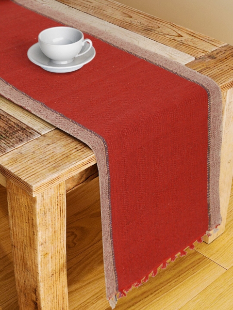 

Fabindia Red Solid Pure Cotton Table Runner