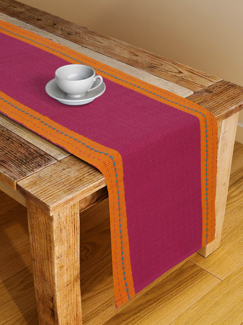 

Fabindia Pink Solid Cotton Table Runner