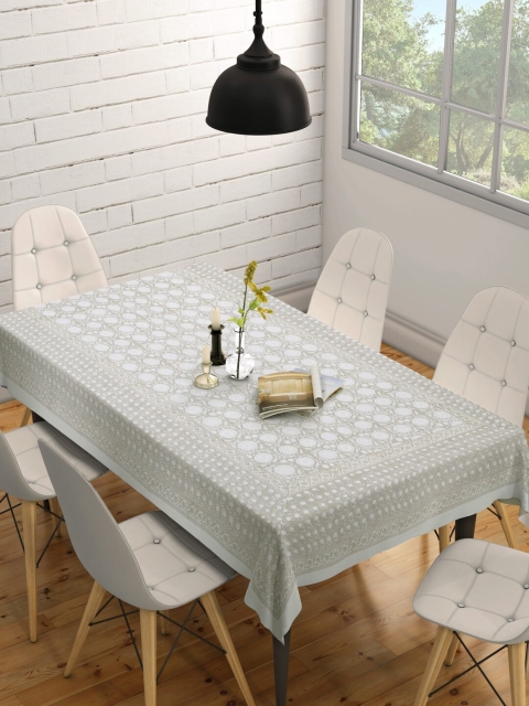 

Fabindia Grey & Off White Printed Cotton Table Cover