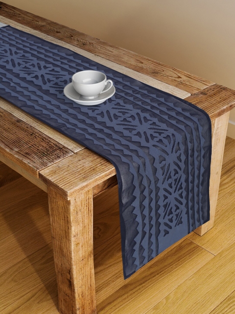 

Fabindia Blue Self-design Cotton Table Runner