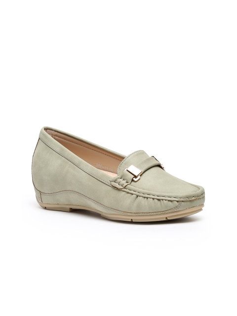 

Flat n Heels Women Green Loafers