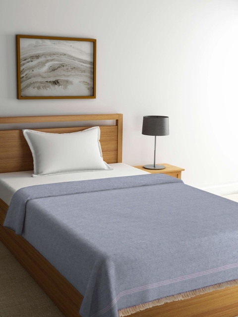 

KLOTTHE Navy Blue Geometric Mild Winter 300 GSM Cotton Single Bed Dohar