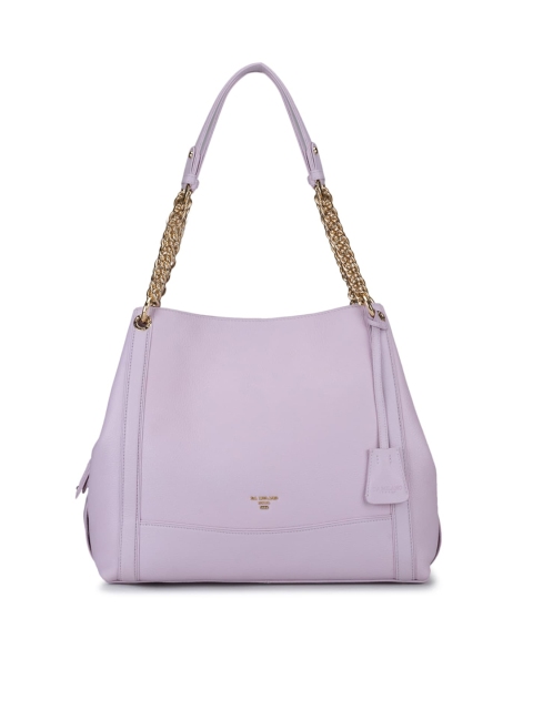 

Da Milano Purple Leather Bucket Shoulder Bag with Tasselled
