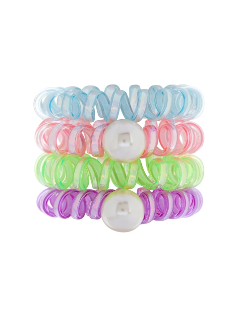 

Accessorize Girls Multicoloured Set of 4 Spiral Ponytail Holders, Multi