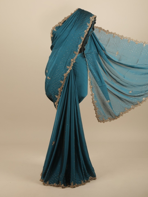 

Pothys Blue Embellished Beads and Stones Saree