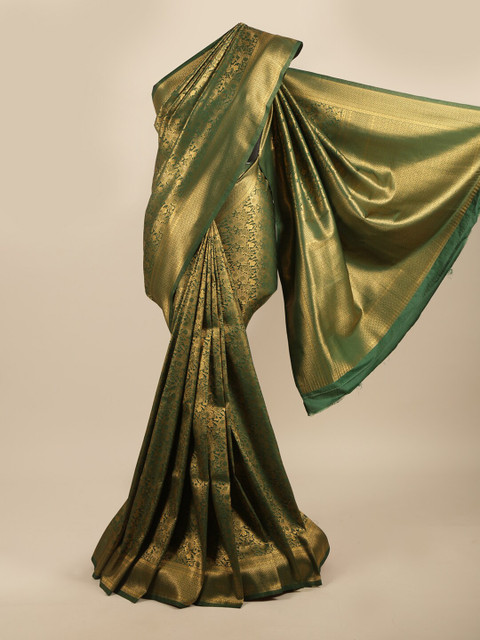 

Pothys Green Woven Design Art Silk Banarasi Saree